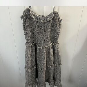 Sienna and Sky Black & White Smocked Ruffle Tiered Dress Women’s medium